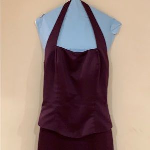 Aubergine halter formal dress